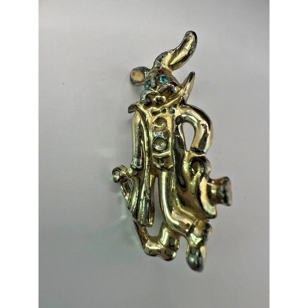 Vintage Anthropomorphic Rabbit Brooch Bunny Pin Figural Storybook‎ Jewelry Novel